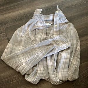 Grey and white flannel